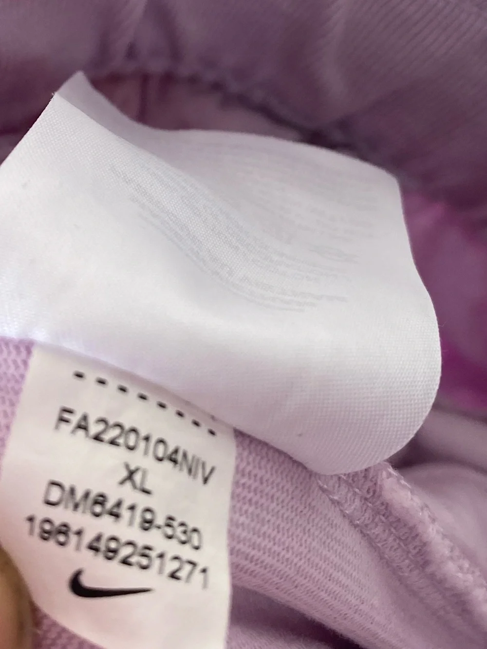 NIKE Lilac Purple Cotton Jersey Easy Jogger Pants XL Pastelcore Lounge